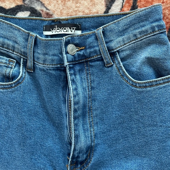 Vibrant Blue Flare & Wide Leg Jeans - Picture 3 of 4